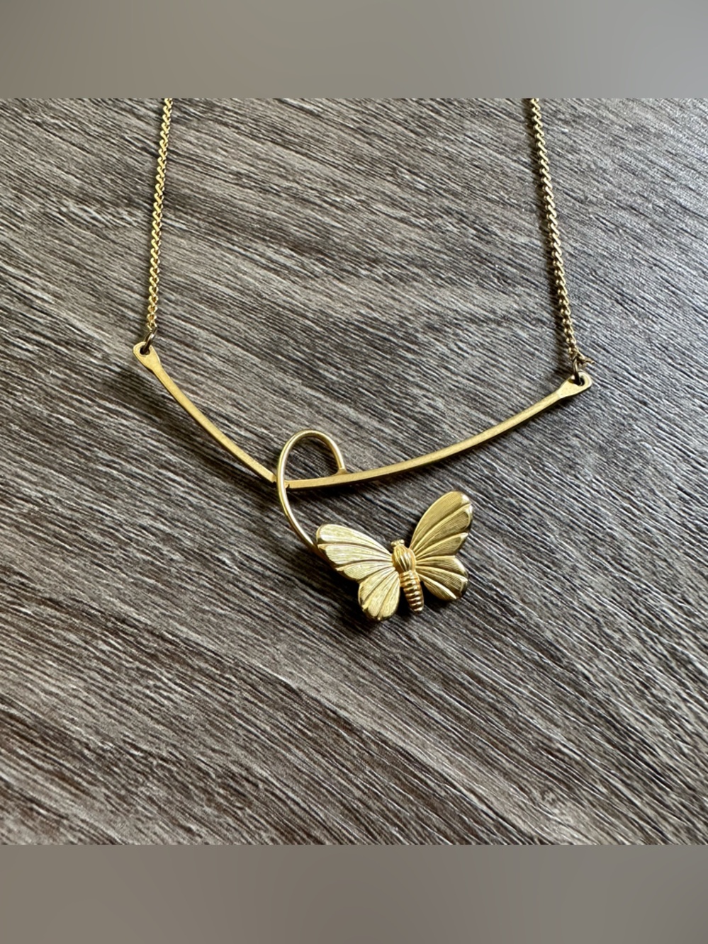 Gold Butterfly Pendant Necklace - Women Costume Jewelry
